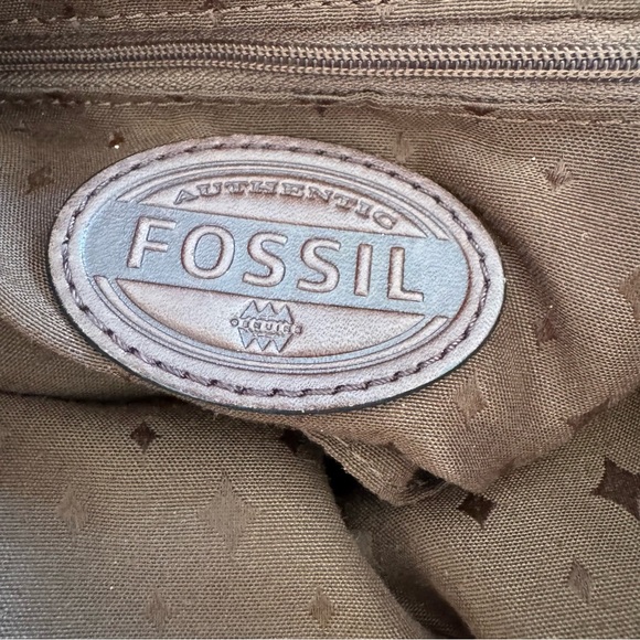 FOSSIL EXPLORER Foldover BLACK Leather Crossbody Messenger Shoulder Bag Tote - Picture 6 of 11